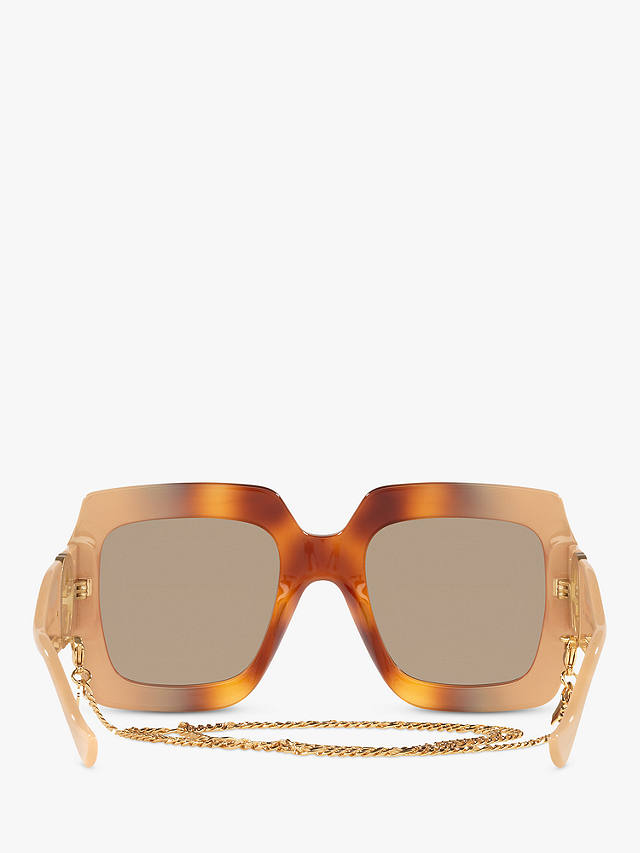 Gucci GG1022S Women's Chunky Square Sunglasses, Beige/Grey