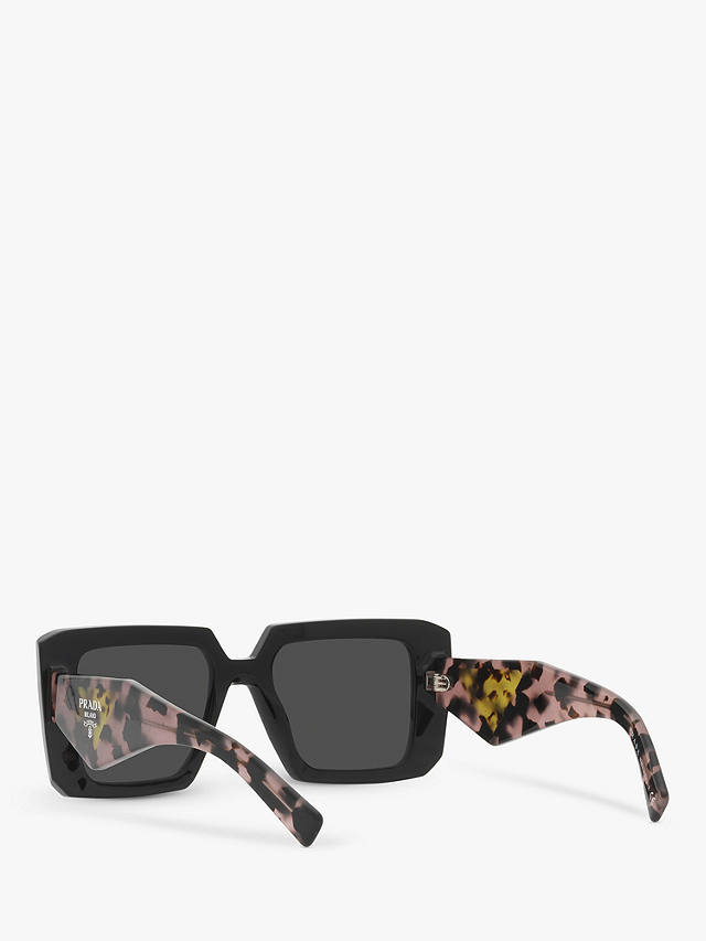 Prada PR 23YS Women's Chunky Square Sunglasses, Black/Grey