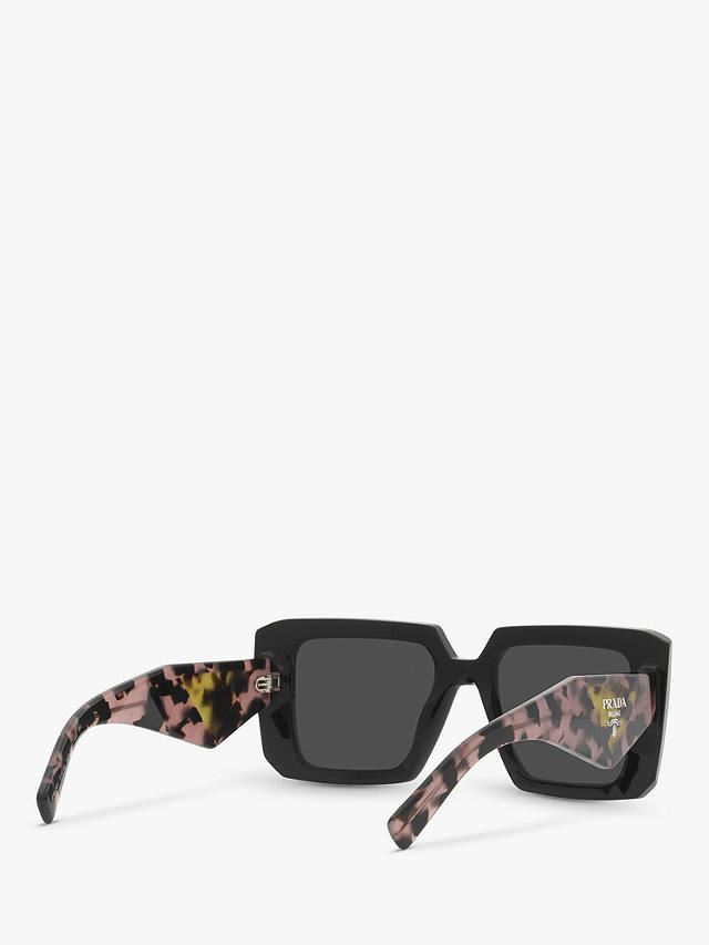 Prada PR 23YS Women's Chunky Square Sunglasses, Black/Grey