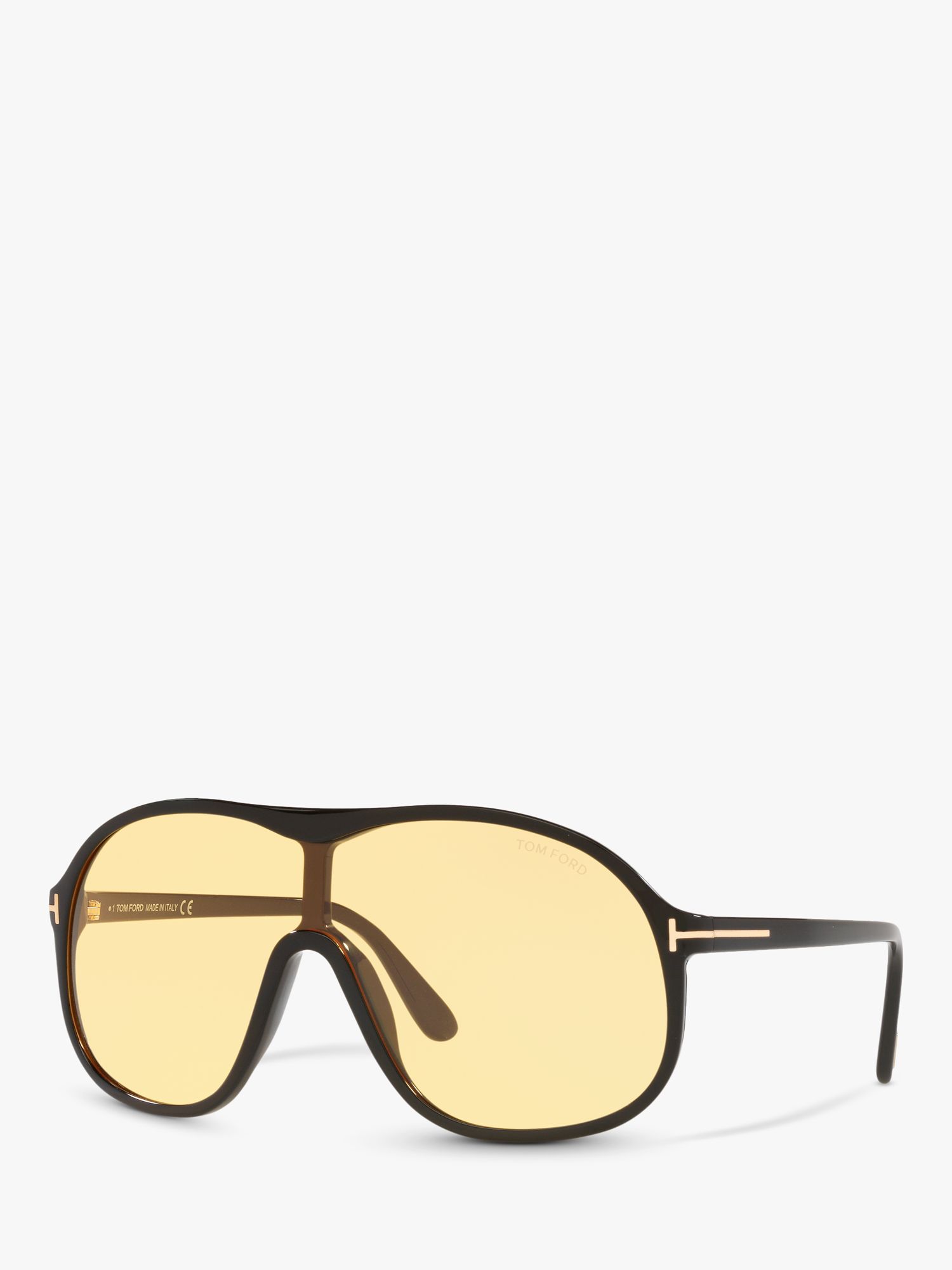 TOM FORD FT0964 Men's Drew Aviator Sunglasses, Black/Yellow at John Lewis &  Partners