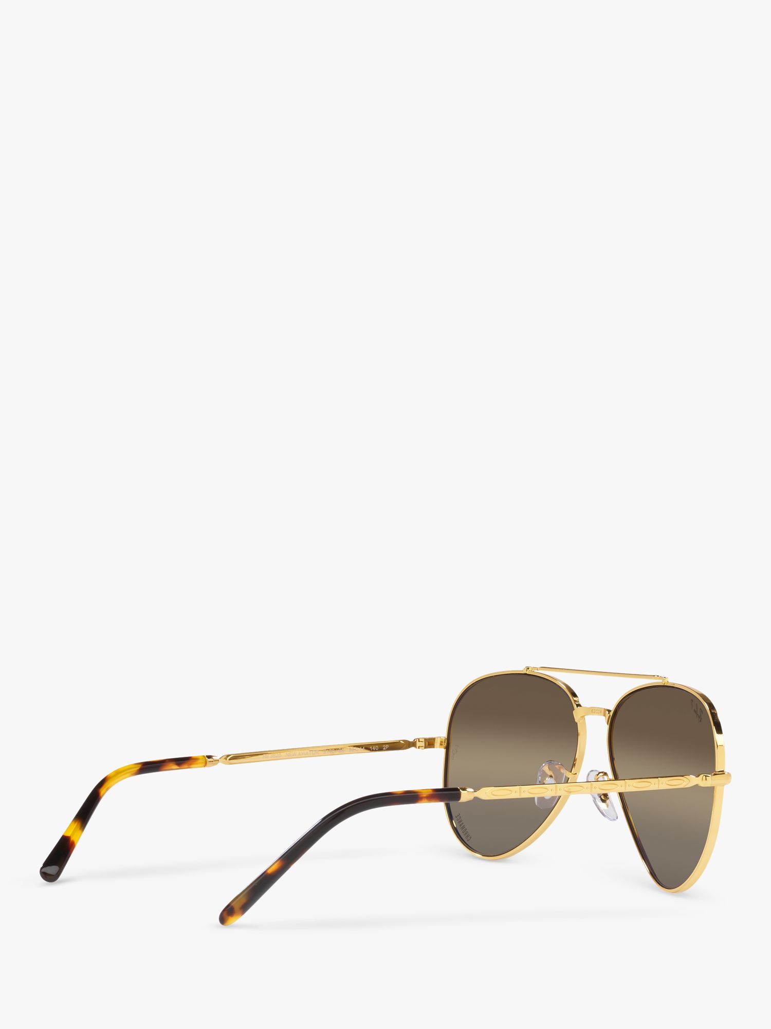 Ray-Ban RB3625 Unisex Polarised Aviator Sunglasses, Legend Gold/Brown
