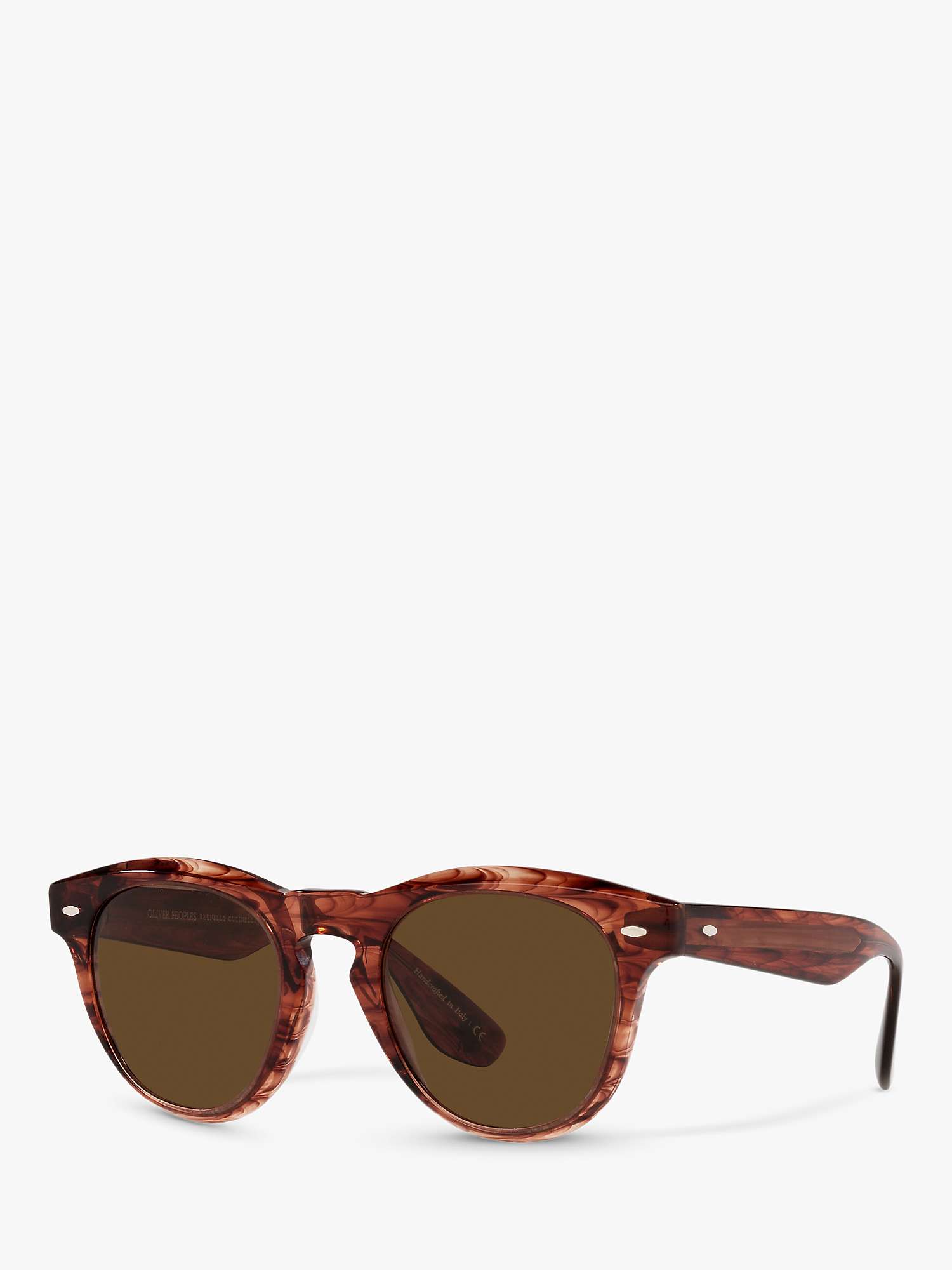 Buy Oliver Peoples OV5473SU Unisex Nino Polarised Oval Sunglasses, Dark Amber Smoke/Brown Online at johnlewis.com