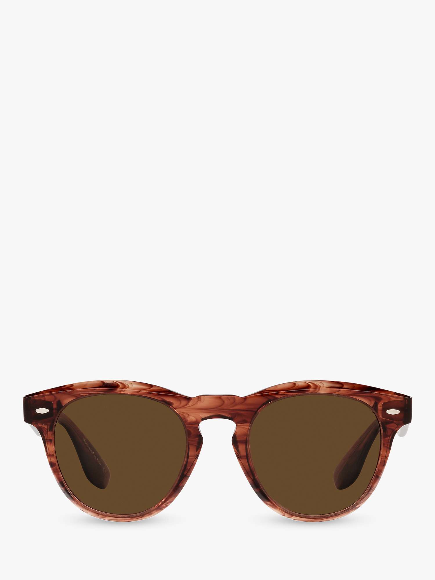 Buy Oliver Peoples OV5473SU Unisex Nino Polarised Oval Sunglasses, Dark Amber Smoke/Brown Online at johnlewis.com