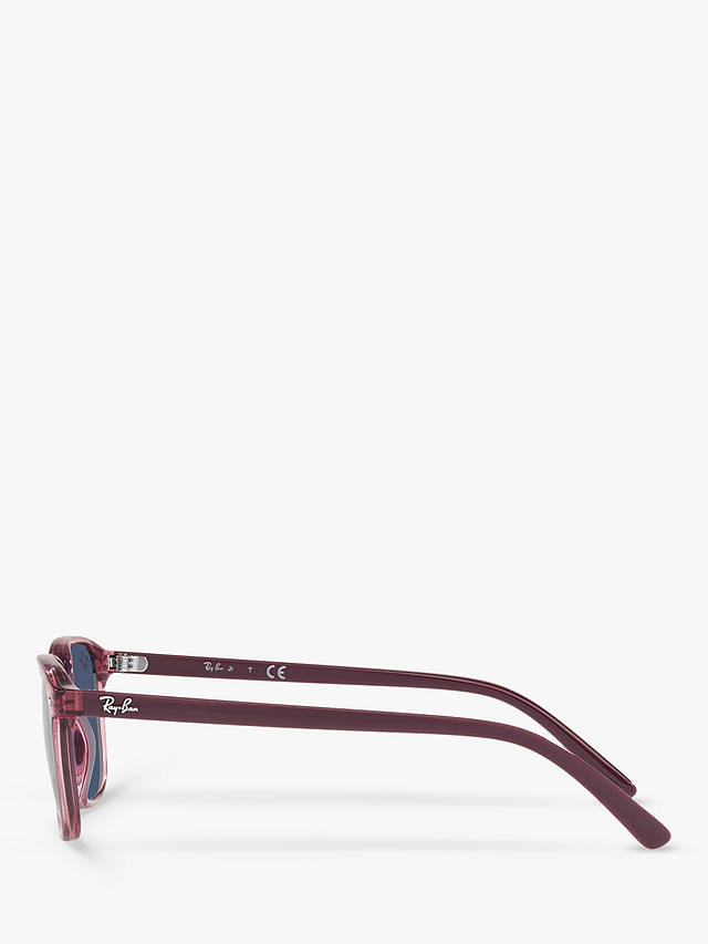 Ray-Ban Junior RJ9093S Unisex Square Sunglasses, Transparent Pink/Blue