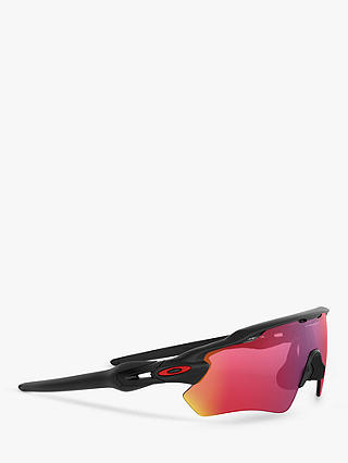 Oakley OO9208 Men's Radar EV Path Wrap Sunglasses, Matte Black/Red