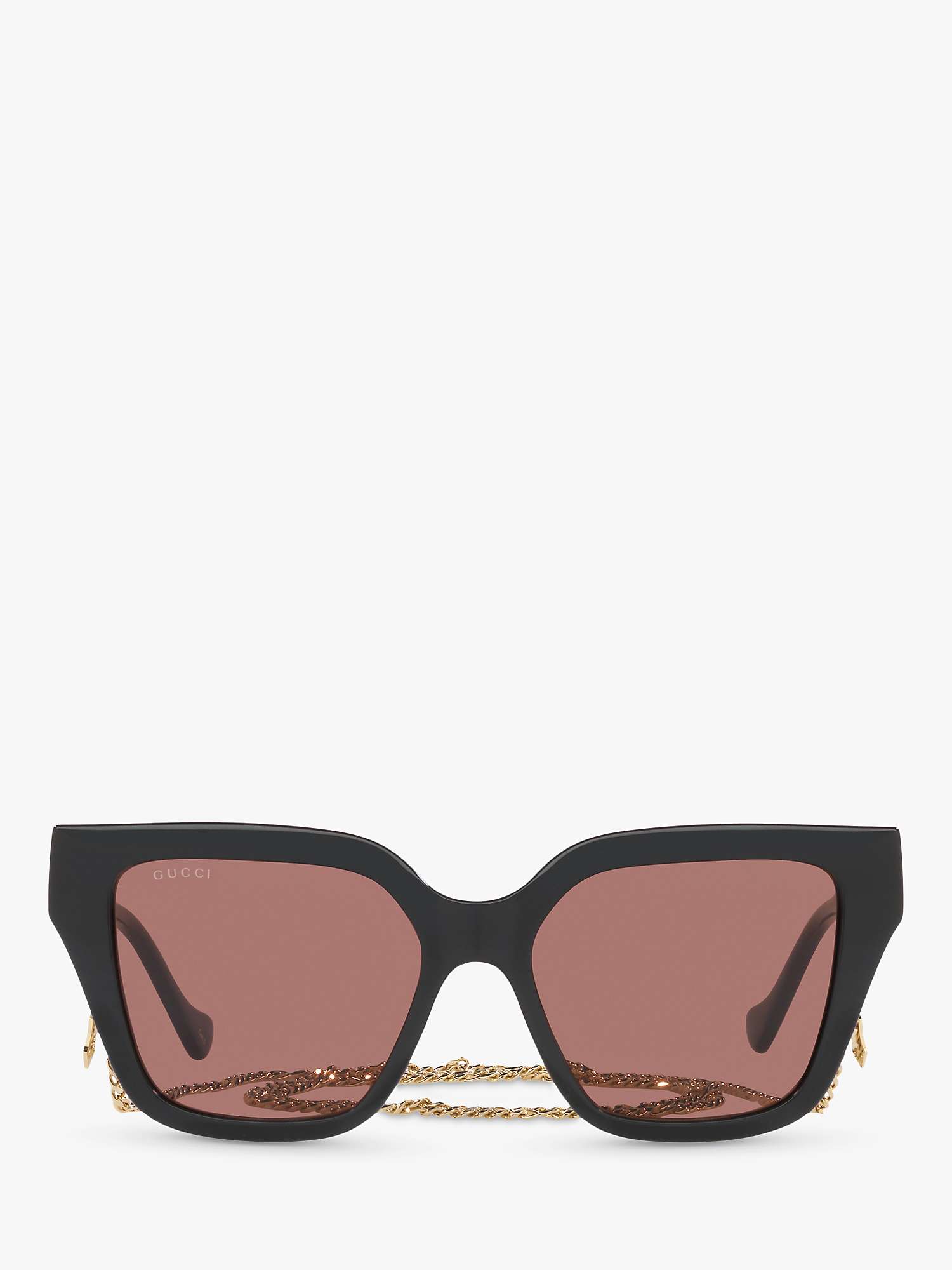 Buy Gucci GG1023S Women's D-Frame Sunglasses, Black/Brown Online at johnlewis.com