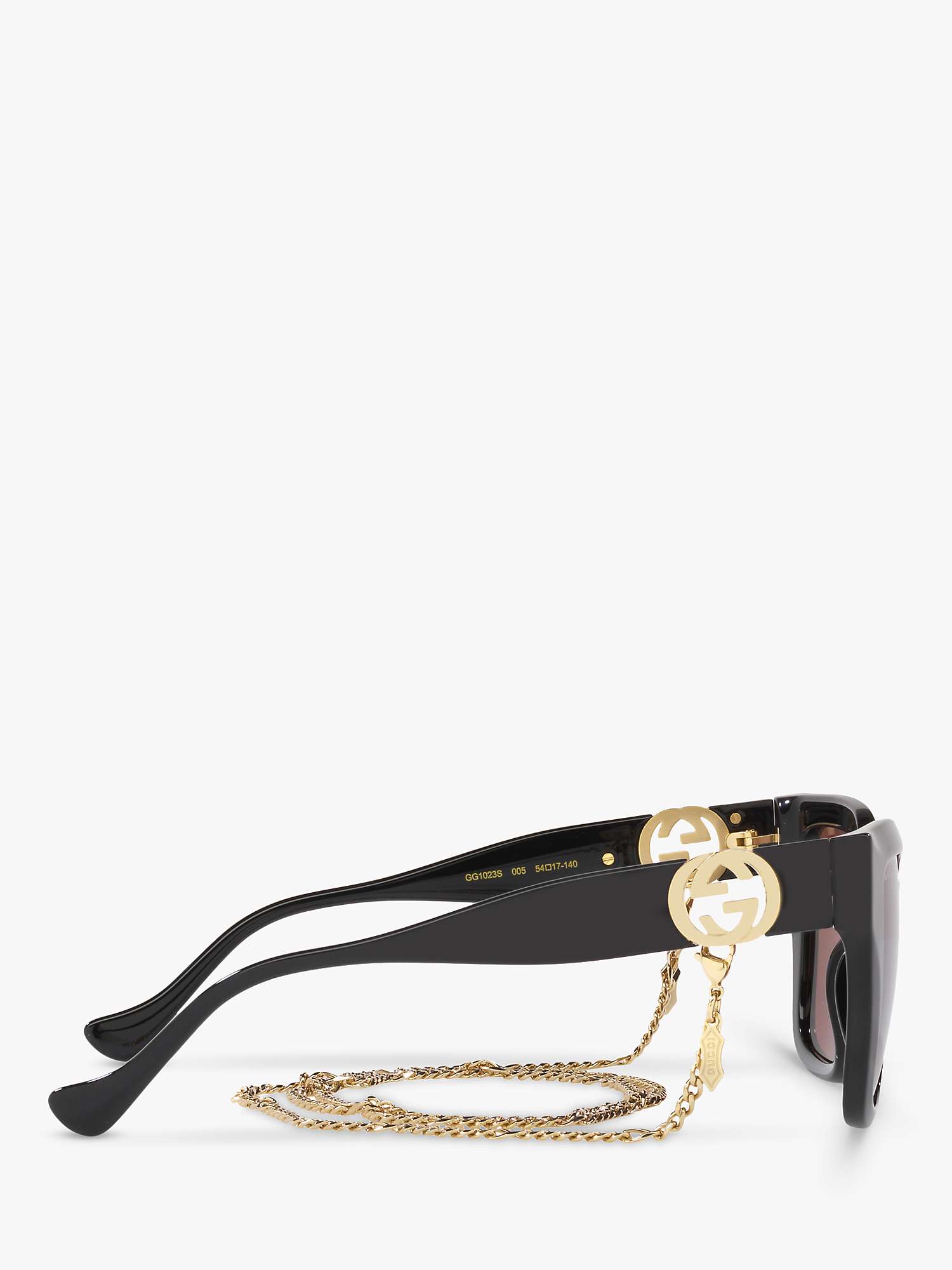 Buy Gucci GG1023S Women's D-Frame Sunglasses, Black/Brown Online at johnlewis.com