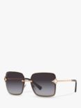 BVLGARI BV6167B Women's Square Sunglasses, Pink Gold/Blue Gradient