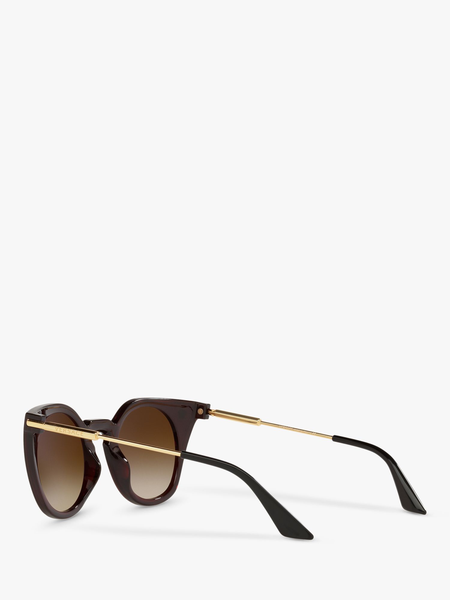 Versace VE4410 Women's Cat's Eye Sunglasses, Dark Red/Brown Gradient at ...