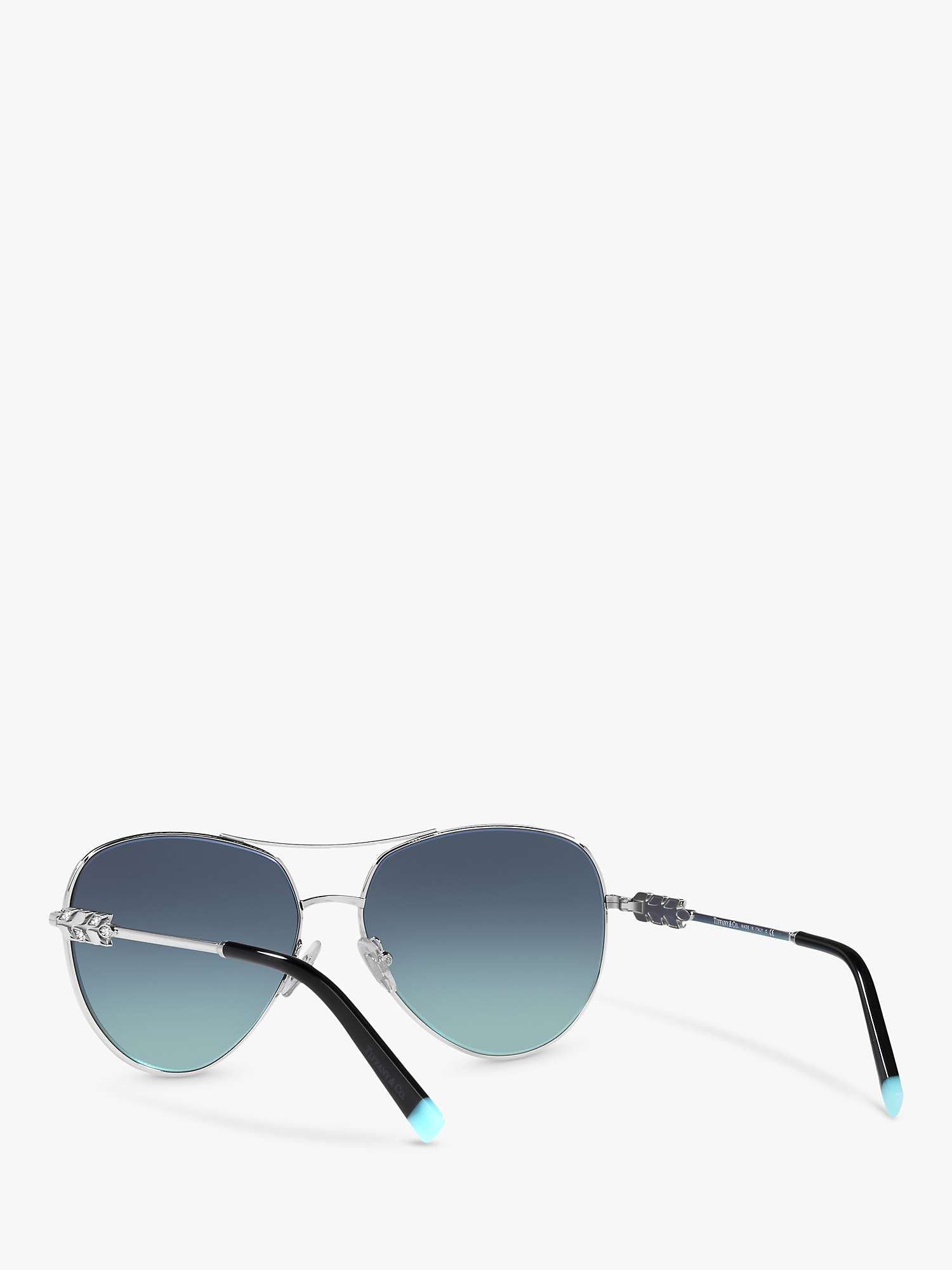 Buy Tiffany & Co TF3083B Women's Pilot Sunglasses, Silver/Blue Gradient Online at johnlewis.com