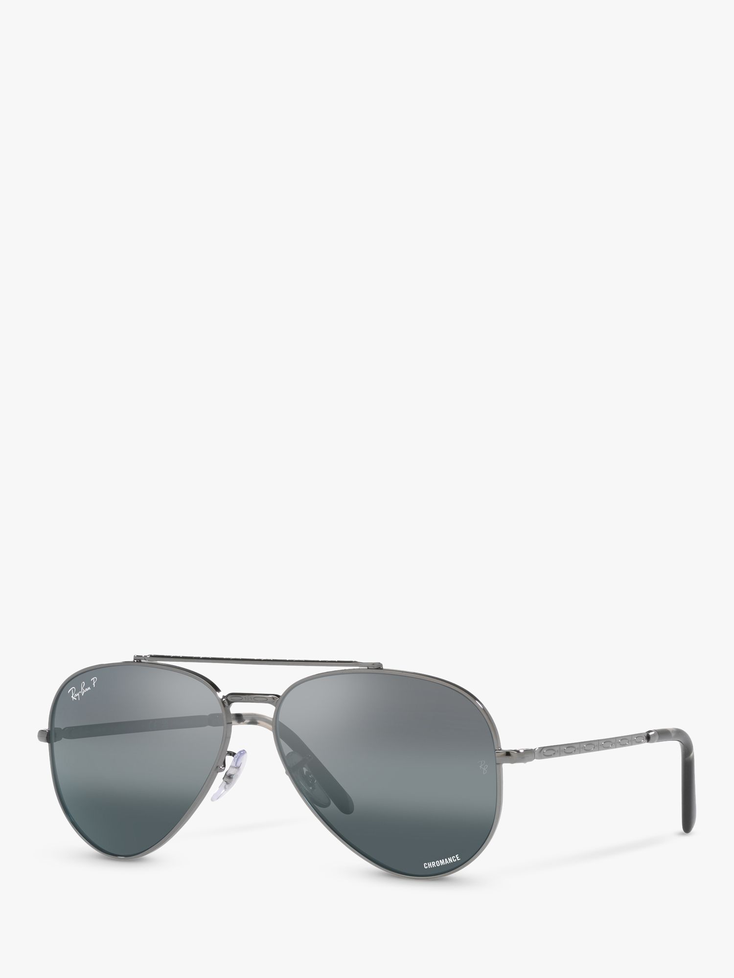 Ray-Ban RB3625 Unisex Polarised Aviator Sunglasses, Gunmetal/Mirror Grey at  John Lewis & Partners