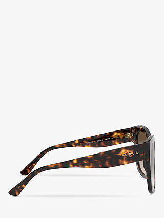Vogue VO5338S Women's Square Sunglasses, Dark Havana/Brown Gradient