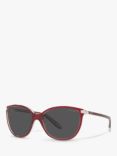 Ralph RA5160 Women's Cat's Eye Sunglasses, Shiny Red/Grey