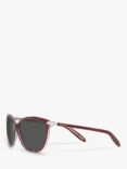 Ralph RA5160 Women's Cat's Eye Sunglasses, Shiny Red/Grey