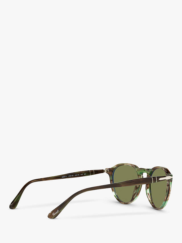 Persol PO3286S Unisex Oval Sunglasses, Green Havana/Green