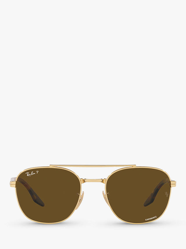 Ray-Ban RB3688 Unisex Polarised Square Sunglasses, Arista/Brown