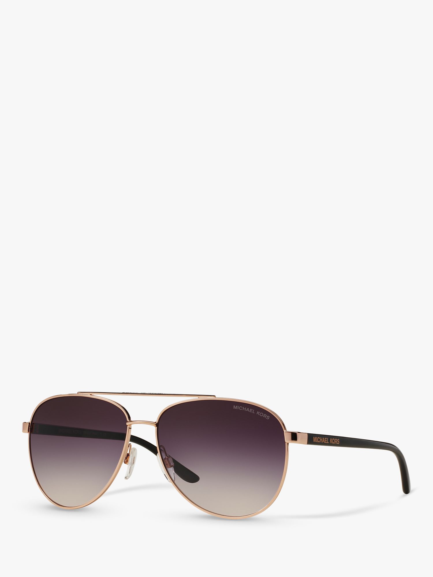 Michael Kors MK5007 Hvar I Aviator Sunglasses, Rose Gold/Grey Gradient at  John Lewis & Partners