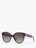 Gucci GG0035SN Women's Round Sunglasses, Brown/Blue/Grey Gradient