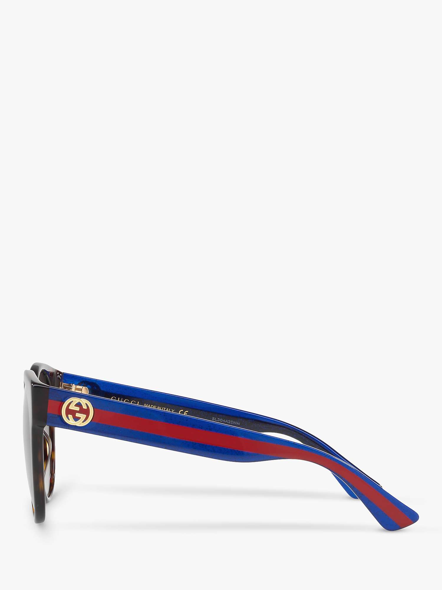 Buy Gucci GG0035SN Women's Round Sunglasses, Brown/Blue/Grey Gradient Online at johnlewis.com
