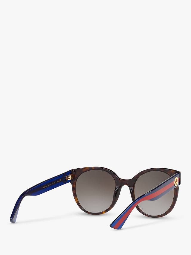 Gucci GG0035SN Women's Round Sunglasses, Brown/Blue/Grey Gradient