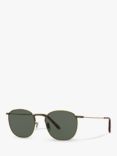 Oliver Peoples OV1285ST Men's Goldsen Sun Sunglasses, Antique Gold/Dark Green