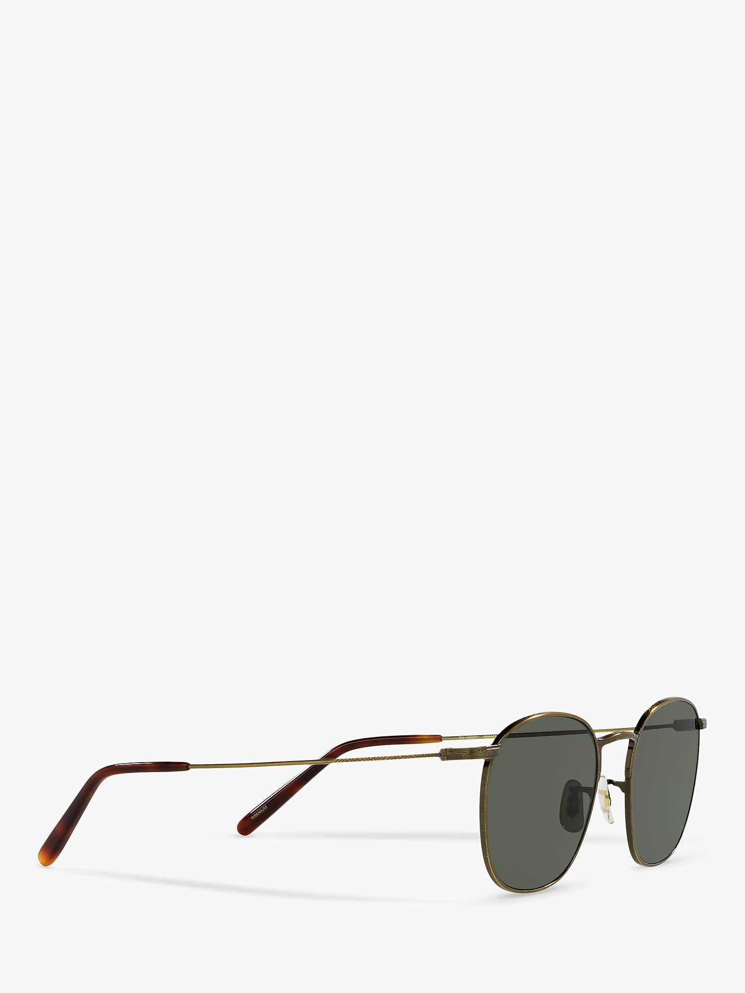Buy Oliver Peoples OV1285ST Men's Goldsen Sun Sunglasses, Antique Gold/Dark Green Online at johnlewis.com