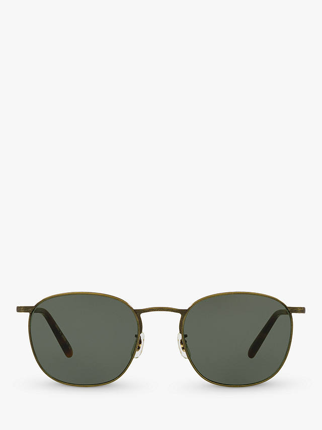 Oliver Peoples OV1285ST Men's Goldsen Sun Sunglasses, Antique Gold/Dark Green