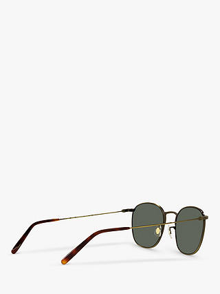 Oliver Peoples OV1285ST Men's Goldsen Sun Sunglasses, Antique Gold/Dark Green