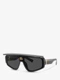 Dolce & Gabbana DG6177 Men's Rectangular Sunglasses, Black/Grey