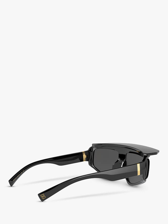 Dolce & Gabbana DG6177 Men's Rectangular Sunglasses, Black/Grey