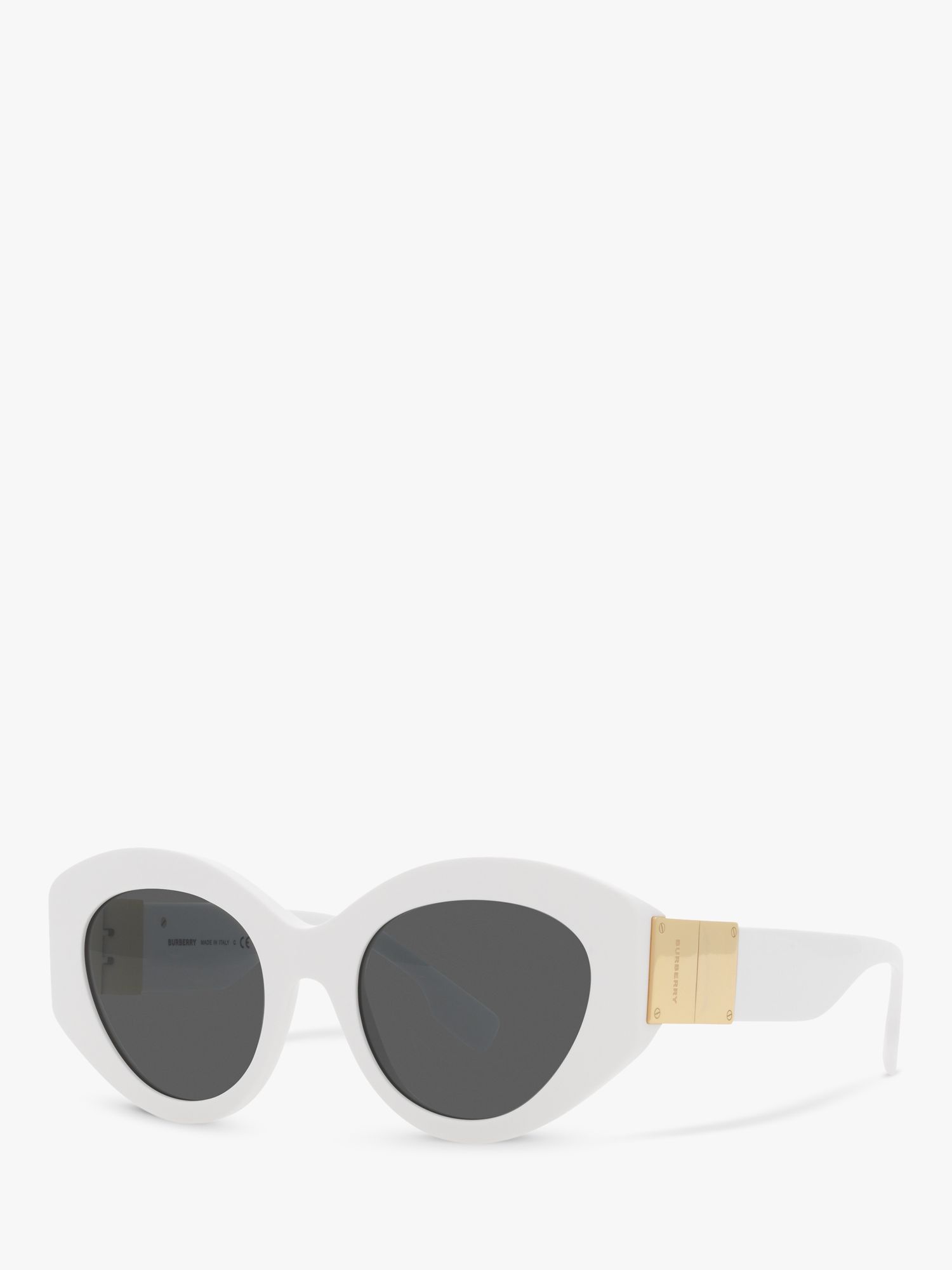 Burberry BE4361 Women's Sophia Cat's Eye Sunglasses, White/Grey at John  Lewis & Partners