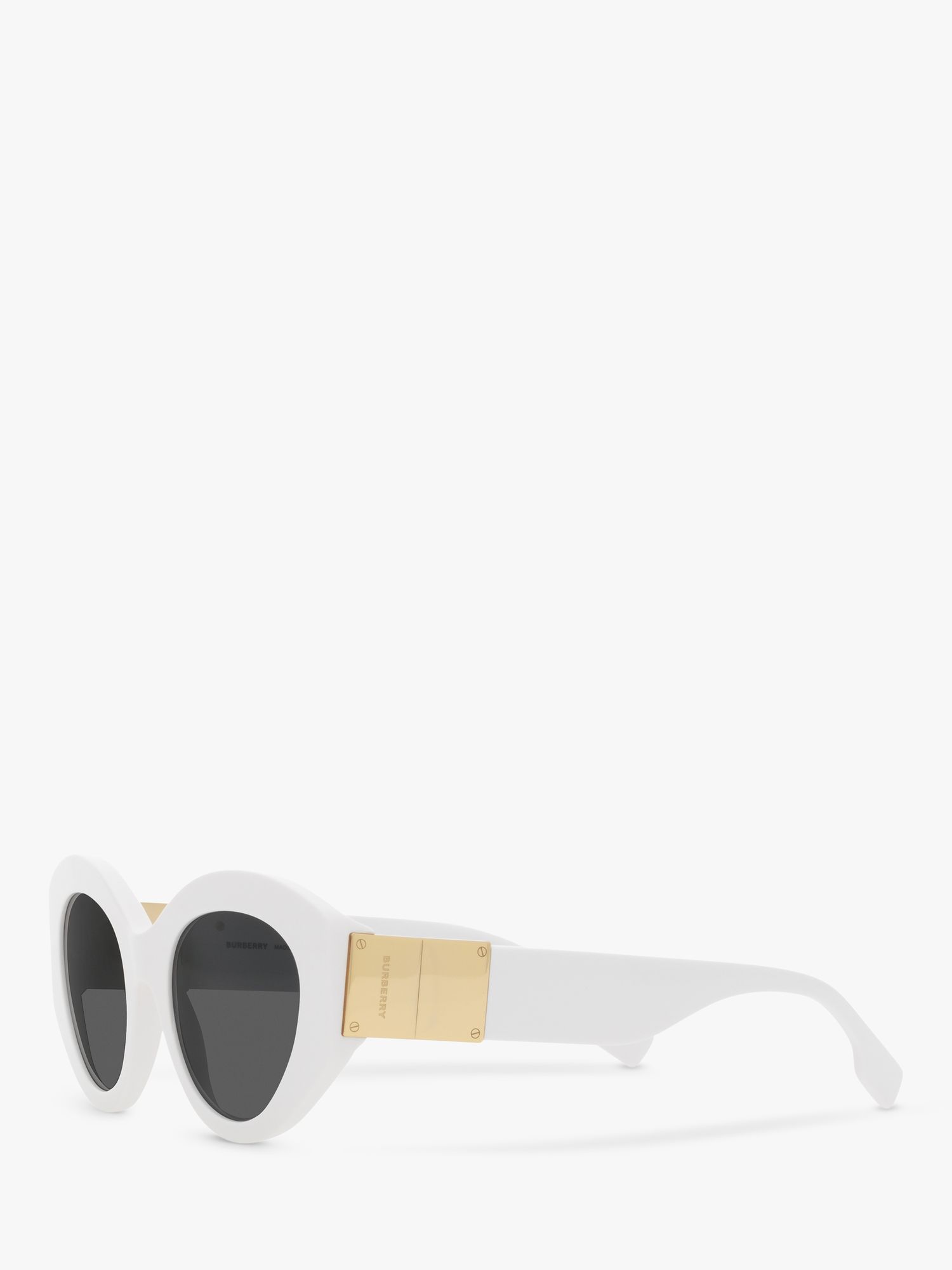 Burberry BE4361 Women's Sophia Cat's Eye Sunglasses, White/Grey at John  Lewis & Partners