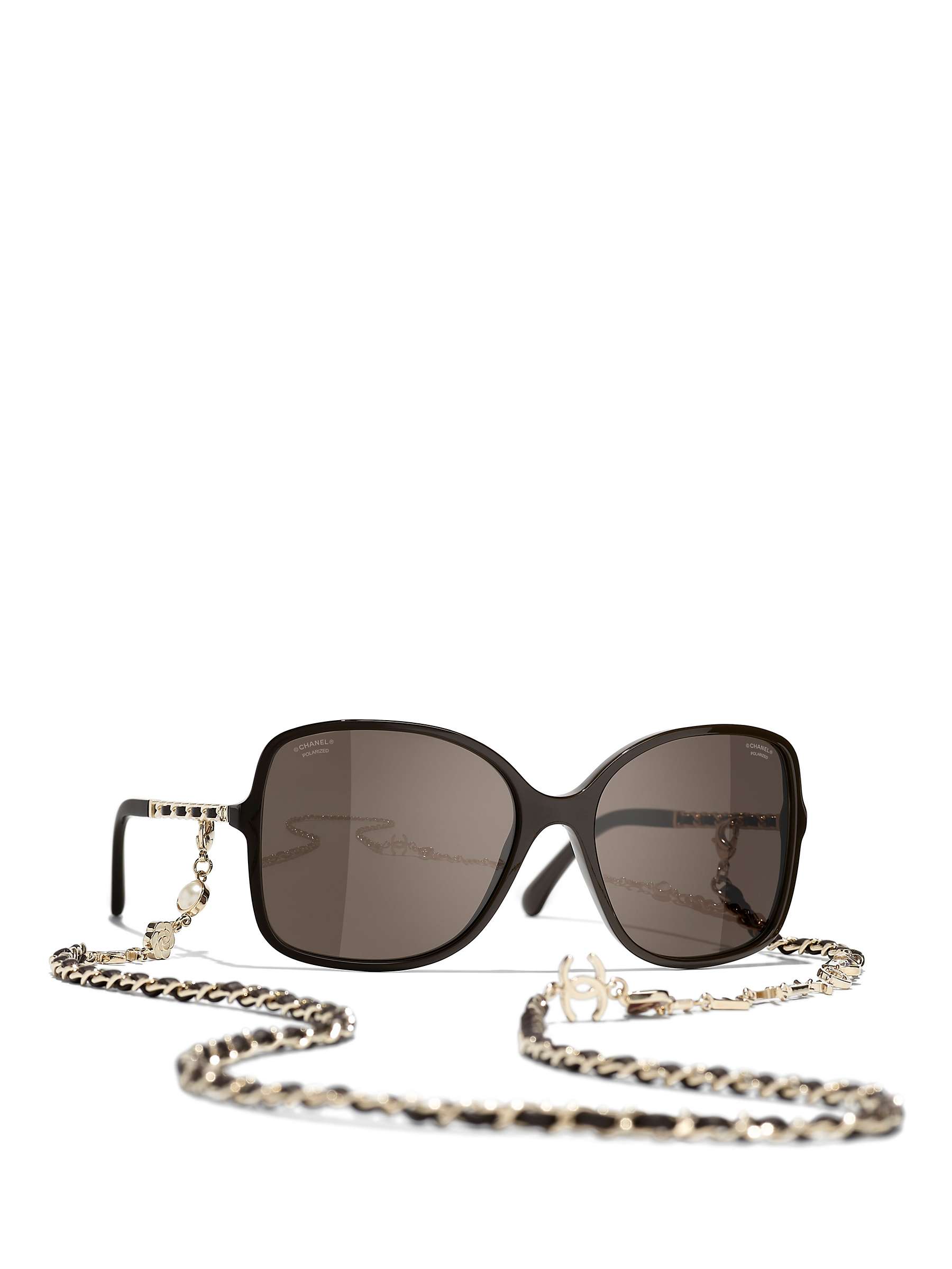 Buy CHANEL Square Sunglasses CH5210Q Brown Online at johnlewis.com