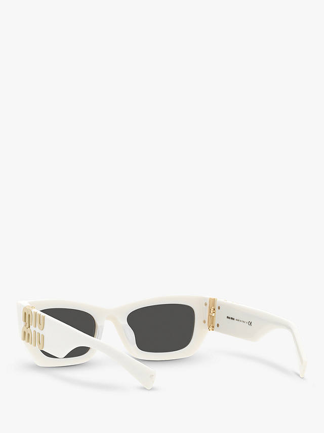 Miu Miu MU 09WS Women's Rectangular Sunglasses, White/Grey