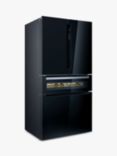 Siemens iQ700 KF96RSBEA Freestanding 70/30 French Fridge Freezer, Black Glass