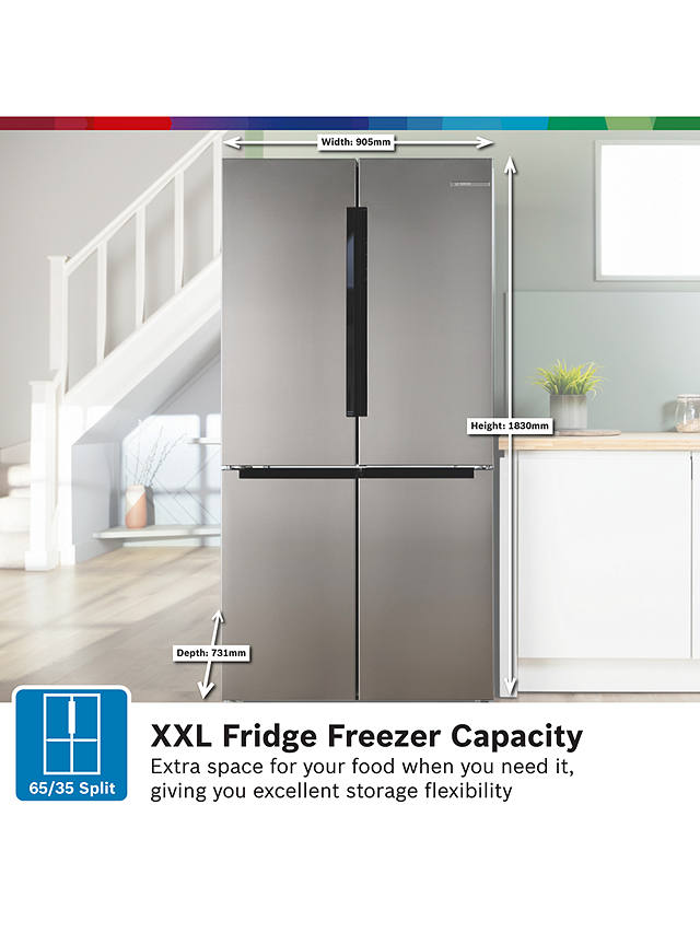 Buy Bosch Series 4 KFN96VPEAG Freestanding 65/35 French Fridge Freezer, Inox Easy Clean Steel Online at johnlewis.com