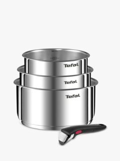 Tefal Ingenio Emotion Stainless Steel Saucepans & Bakelite Handles Set, 4 Piece