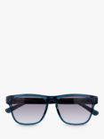 Ted Baker Men's Classic Rectangular Sunglasses, Gloss Dark Crystal Teal