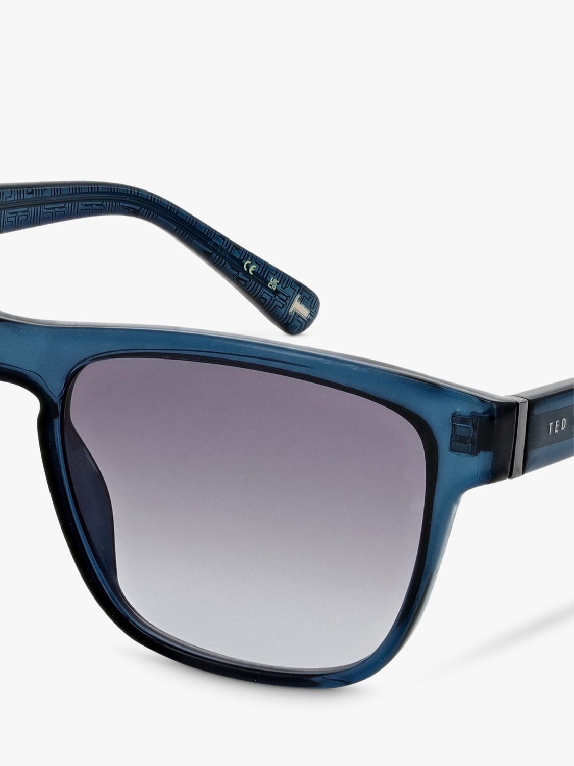 Ted Baker Men's Classic Rectangular Sunglasses, Gloss Dark Crystal Teal