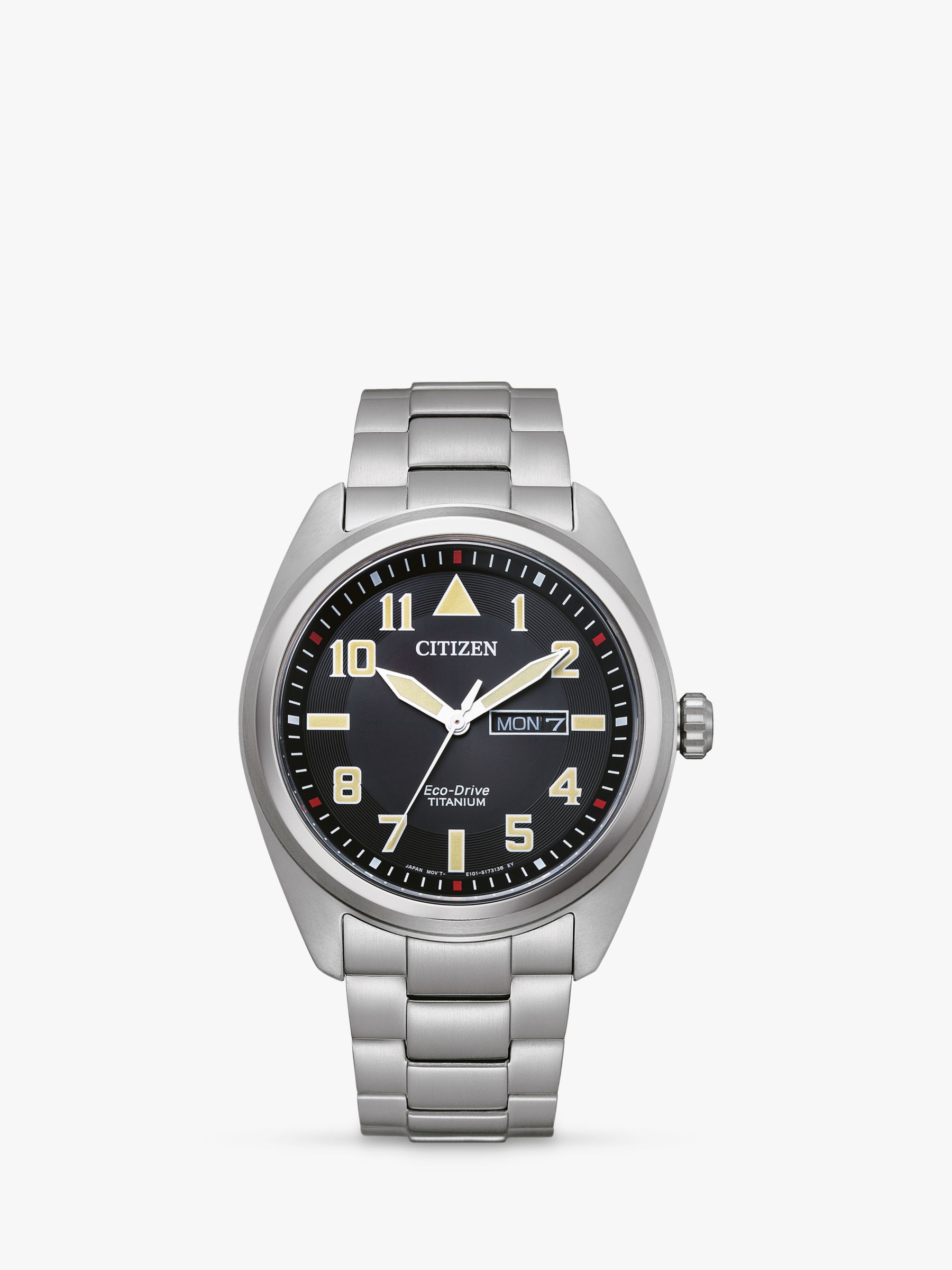 Buy Citizen BM8560-53E Men's Eco-Drive Day Date Bracelet Strap Watch, Silver/Black Online at johnlewis.com