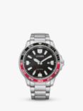 Citizen AW1527-86E Men's Sport Eco-Drive Date Bracelet Strap Watch, Silver/Black