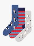 Happy Socks Dog Cat Stripe Print Socks, Pack of 3, Multi