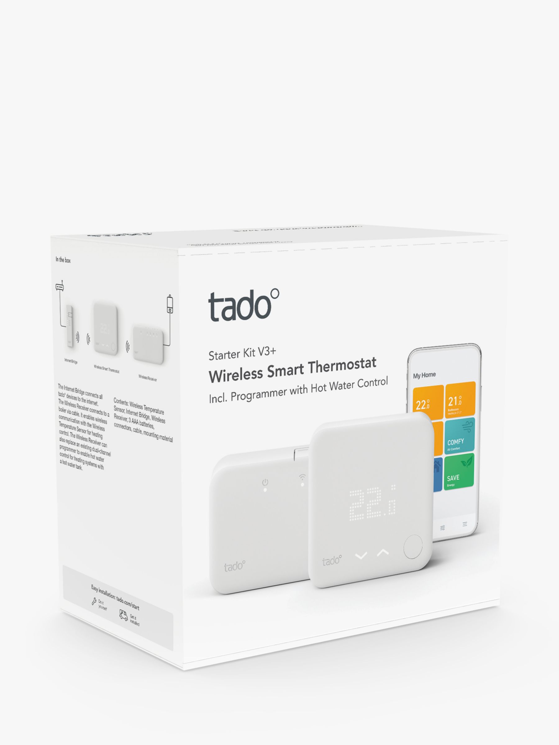 tado° Starter Kit - Wireless Smart Thermostat V3+ (Including Hot Water  Control)