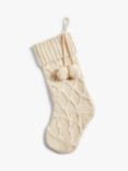 John Lewis Cable Knitted Stocking, Cream