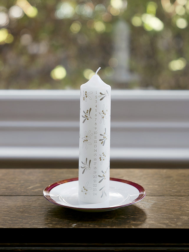 Talking Tables Mistletoe Advent Pillar Candle