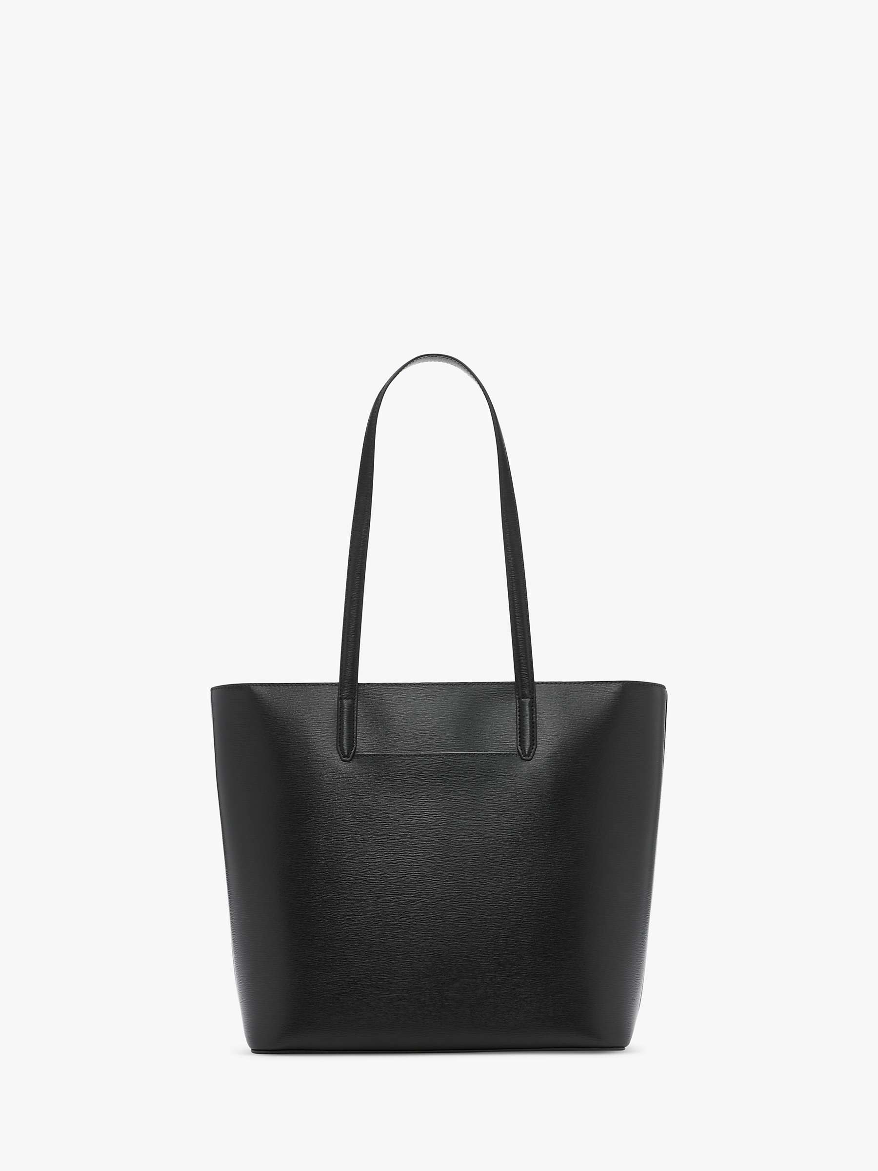 DKNY Bryant North South Leather Tote Bag, Black at John Lewis & Partners