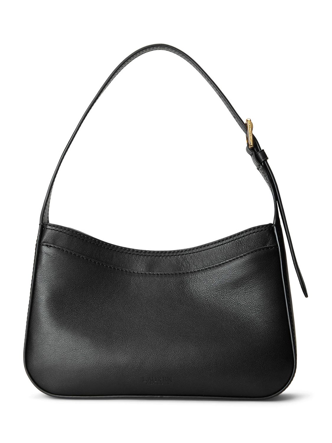 Lauren Ralph Lauren Falynn 26 Leather Shoulder Bag, Black at John Lewis ...