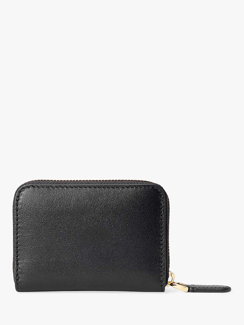 Lauren Ralph Lauren Small Leather Zip Around Wallet, Black at John Lewis &  Partners