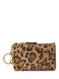 Lauren Ralph Lauren Safari Leopard Leather Zip Card Holder, Tan/Multi