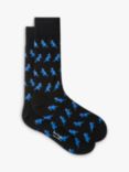 Paul Smith Dinosaur Print Socks, One Size, Black/Blue